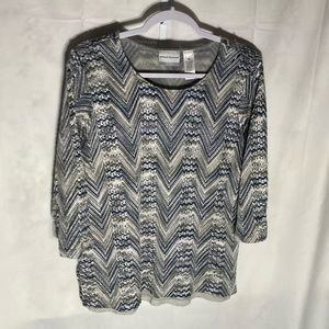 37-12 ALFRED DUNNER white blue gray chevron top PM